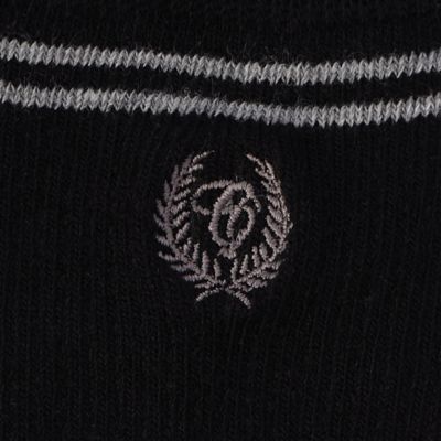 刺しゅう入り　ライン　クルーソックス（９８８３ＱＧ０１）