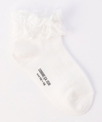 ＜COMME CA ISM (Baby&Kids)＞レース付き　針抜き柄　ショートソックス（９８８３ＱＯ０２）