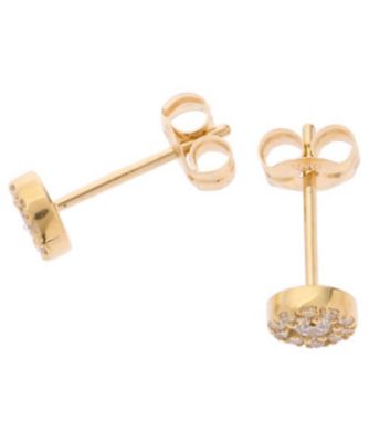 K18ダイヤモンドラウンド×メレダイヤ スタッドピアス