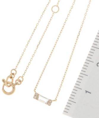 カラーストーン（ホワイトトパーズ×ダイヤ）バゲットカット　ネックレス（２００１２７８４０４）