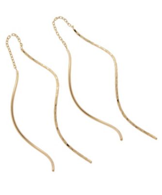 ココシュニック 18K 片方 ポリッシュミラーカットＳ字ウェーブアメリカンピアス