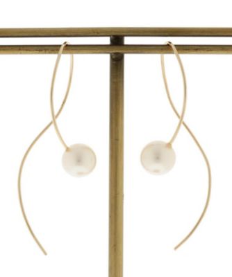 ＜COCOSHNIK (Women)＞カラーストーン　パールＳ字フックピアス（大）（２００１４３５３４２）