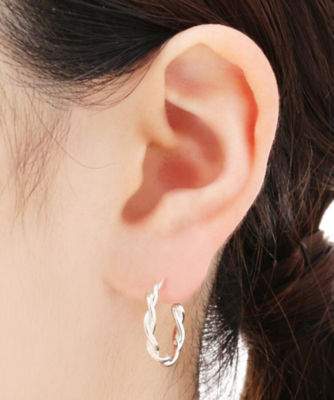 シルバー 丸線ねじり フープピアス（2001447191