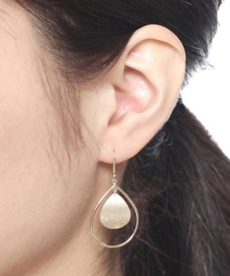 ＜COCOSHNIK (Women)＞◆スターダスト　ペアシェイプ×フープ　フックピアス（２００１４５１６６５）
