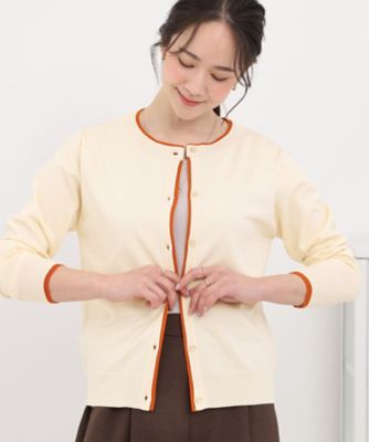 ＜SHOO LA RUE (Women)＞【洗濯機可／Ｓ－ＬＬ】配色がコーデのアクセントに　レイヤード風クルーカーディガン（２００１４５７７９５）