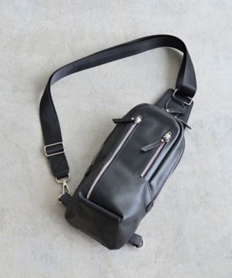 ＜tk. TAKEO KIKUCHI (Men)＞【ＷＥＢ限定】レザー縦型ボディバッグ（２００１５２０７７５）