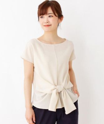 【ＷＥＢ限定サイズあり】麻調リボンブラウス（２００１５２８８２５）