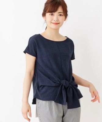 【ＷＥＢ限定サイズあり】麻調リボンブラウス（２００１５２８８２５）