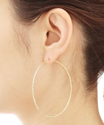 K18ミラーカットビーズ フープピアス（大）（2001557779 