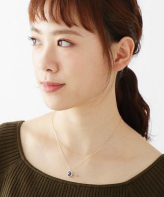 Ｋ１０カラーストーン（ラブラドライト）ダブルローズカット　ネックレス（２００１５７９６０５）
