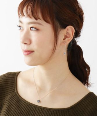 Ｋ１０カラーストーン（ラブラドライト）ダブルローズカット　ネックレス（２００１５７９６０５）