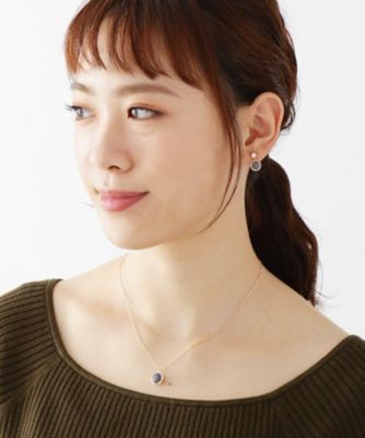 Ｋ１０カラーストーン（ラブラドライト）ダブルローズカット　ネックレス（２００１５７９６０５）