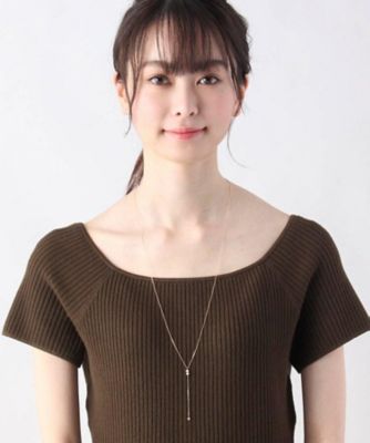 ダイヤモンド　スクエアはさみ留めＹ字　ネックレス（２００１６８３００３）