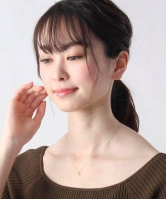 Ｋ１８ダイヤモンド　プリンセスカット取巻き　ネックレス（２００１６８３２８９）