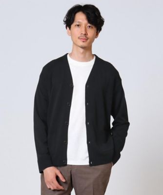 STONE  ダークグレー カーディガン ウォッシャブル ガンジーニットカーディガン