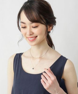 カラーストーン（オニキス）クッションローズカット　ネックレス（２００１６９９６１６）
