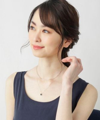 カラーストーン（オニキス）クッションローズカット　ネックレス（２００１６９９６１６）
