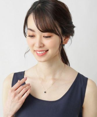 カラーストーン（オニキス）クッションローズカット　ネックレス（２００１６９９６１６）