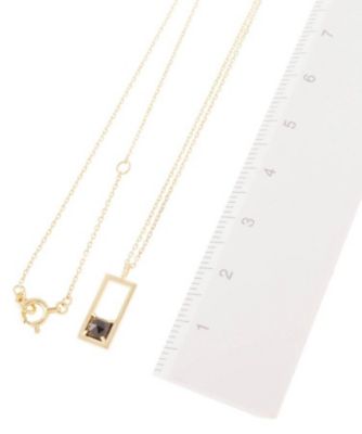Ｋ１０カラーストーン（オニキス）クッションローズカット　長角ネックレス（２００１６９９６１８）