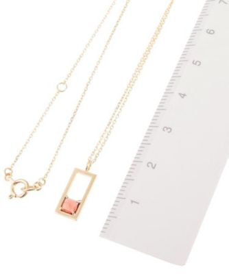 Ｋ１０カラーストーン（ガーネット）クッションローズカット　長角ネックレス（２００１６９９６１９）