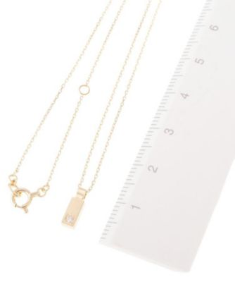 Ｋ１０ダイヤモンド　レクタングル彫り留め　ネックレス（２００１６９９６２８）