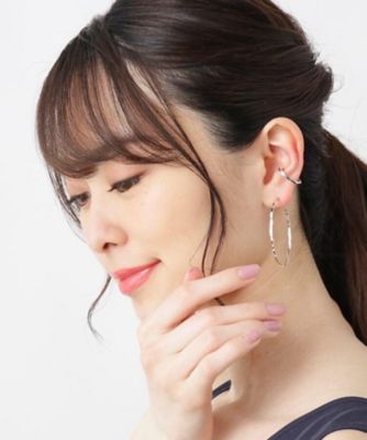Ｋ１０ラップチェーン　フープピアス（ＹＧ×ＷＧ）大（２００１６９９７１３）