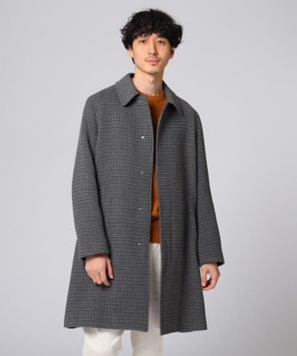 ＜TAKEO KIKUCHI (Men)＞ウールライクガンクラブチェックステンカラーコート（２００１７０６７５３）