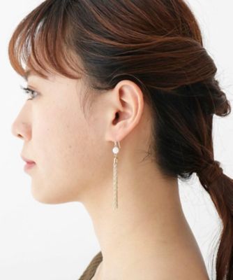 Ｋ１０マザーオブパール　タッセル　フックピアス（２００１７１３２４０）