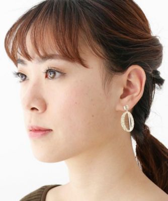 Ｋ１０テクスチャープレート　ダブルオーバル　スタッドピアス（２００１７１３２８９）