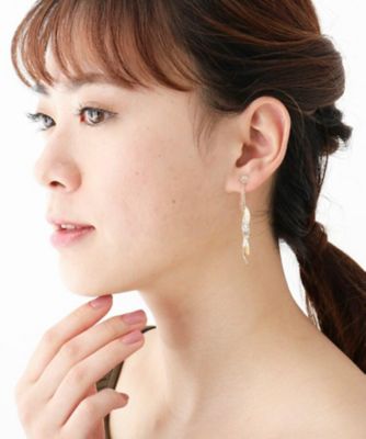 K10テクスチャープレート マーキース フリンジ スタッドピアス 