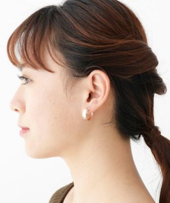 Ｋ１０スターダストプレート　逆アール　フープピアス（２００１７１３２９２）