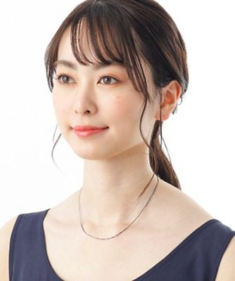 Ｋ１０ロング角アズキチェーン　２連ネックレス（ＷＧ×ＢＧ）（２００１７１８６４１）