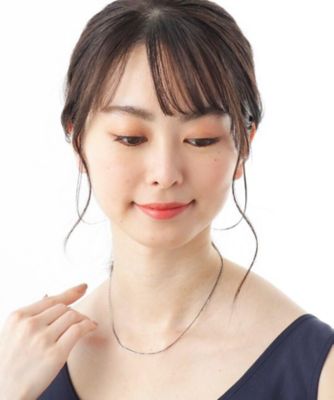 Ｋ１０ロング角アズキチェーン　２連ネックレス（ＷＧ×ＢＧ）（２００１７１８６４１）