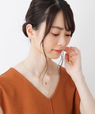 Ｋ１０カラーストーン（ガーネット）バゲットカット　ネックレス（２００１７３６８４９）