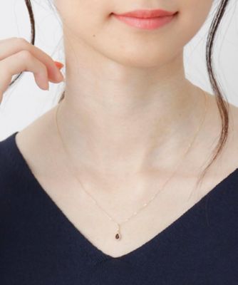 Ｋ１０カラーストーン（スモーキークォーツ）ローズカットペアシェイプ　ネックレス（２００１７３６８５３）