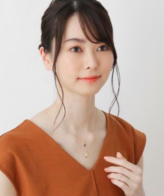 Ｋ１０カラーストーン（スモーキークォーツ）ローズカットペアシェイプ　ネックレス（２００１７３６８５３）