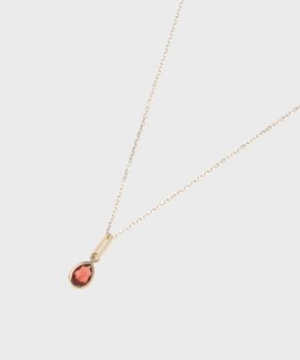 ＜COCOSHNIK (Women)＞カラーストーン（ガーネット）ローズカットペアシェイプ　ネックレス（２００１７３６８５５）