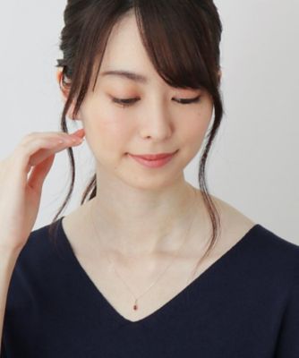 カラーストーン（ガーネット）ローズカットペアシェイプ　ネックレス（２００１７３６８５５）