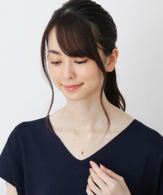 カラーストーン（ガーネット）ローズカットペアシェイプ　ネックレス（２００１７３６８５５）