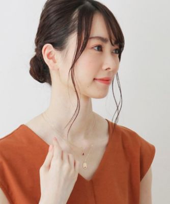 カラーストーン（ガーネット）ローズカットペアシェイプ　ネックレス（２００１７３６８５５）