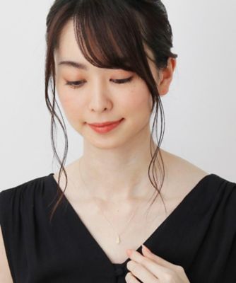 ダイヤモンド　フチミルペアシェイププレート　ネックレス（２００１７３６９９５）