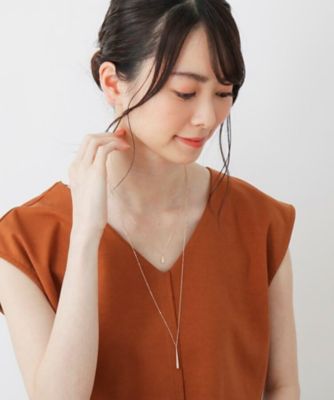 ダイヤモンド　フチミルペアシェイププレート　ネックレス（２００１７３６９９５）