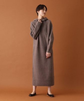 【Ｏｇｇｉ２月号／Ｏｇｇｉ．ｊｐ／ＶＥＲＹ１２月号掲載】ウールカシミヤ　フード付きニットワンピース（２００１７３７６７０）