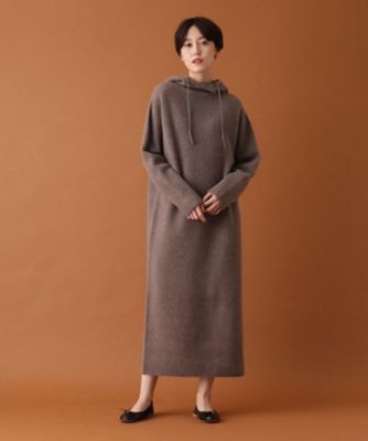 【Ｏｇｇｉ２月号／Ｏｇｇｉ．ｊｐ／ＶＥＲＹ１２月号掲載】ウールカシミヤ　フード付きニットワンピース（２００１７３７６７０）