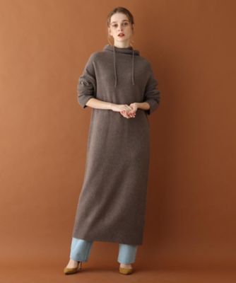 【Ｏｇｇｉ２月号／Ｏｇｇｉ．ｊｐ／ＶＥＲＹ１２月号掲載】ウールカシミヤ　フード付きニットワンピース（２００１７３７６７０）