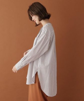 ノーカラーストライプシャツ（２００１７４０６３７）