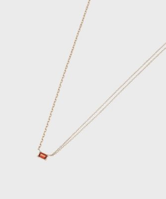 ＜COCOSHNIK (Women)＞Ｋ１０カラーストーン（ガーネット）アシンメトリーチェーン　ネックレス（２００１７４５５２６）
