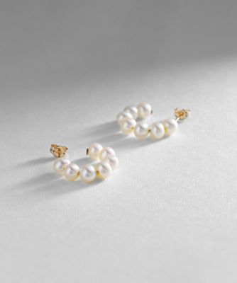 ＜COCOSHNIK (Women)＞Ｋ１０淡水パール　フープピアス（２００１７４５６９９）