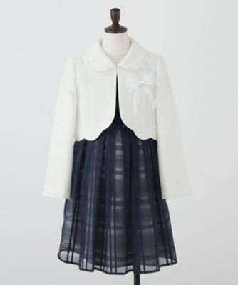＜SHOO･LA･RUE (Baby&Kids)＞【１１０－１３０ｃｍ／３点セット／セレモニー／入卒】ボレロ付きシアーチェックワンピース（２００１７６５８９８）