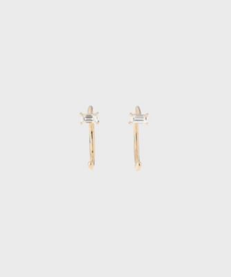 ダイヤモンド　バゲットカット　ポストフープピアス（２００１７６６７１９）
